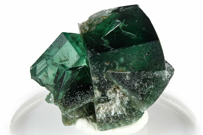 Fluorescent Green Fluorite Twins - Diana Maria Mine, England #379554